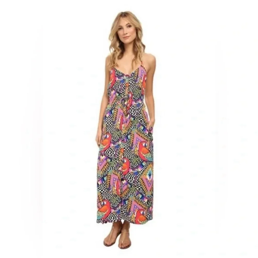 Mara Hoffman Swim Collection Parrot Print Midi Dress Size M – Tropical Festival - Picture 6 of 12